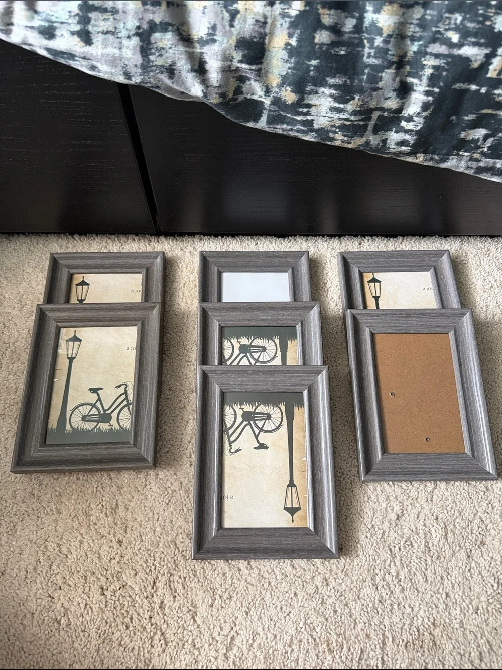 Gray Rustic Photo Frame Set for Wall - Neutral Gray Finish